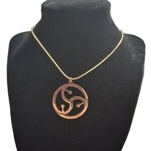 Men's gold triskelion bdsm kink lifestyle stainless steel pendant necklace